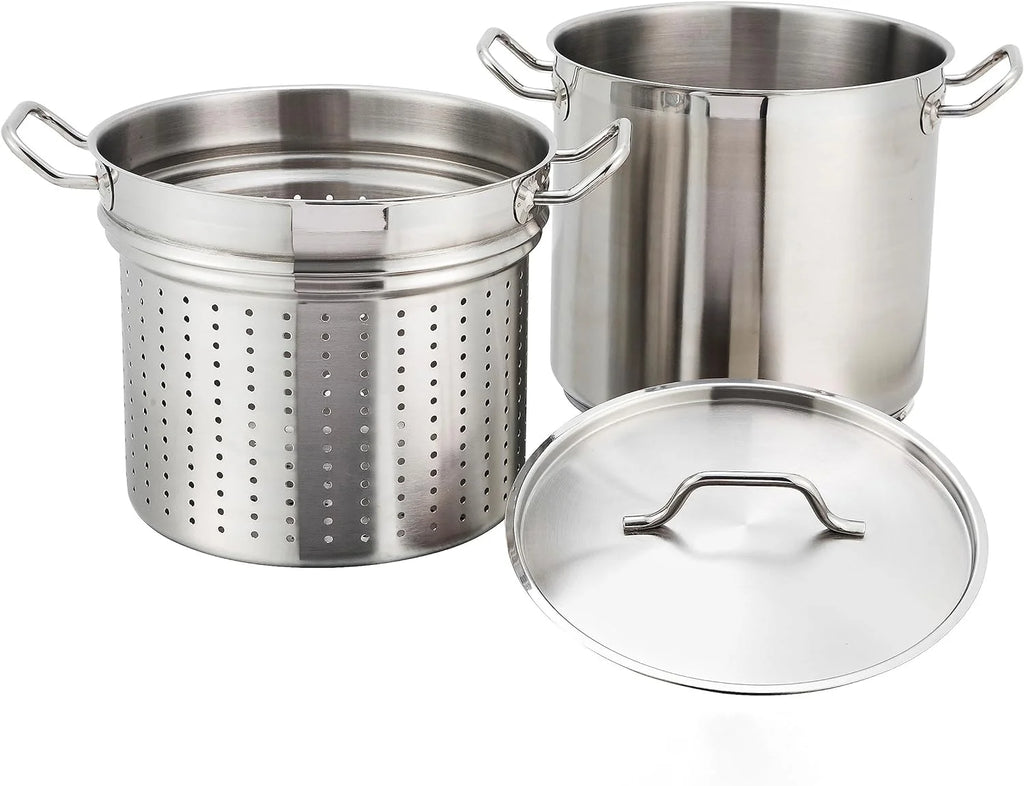 Stainless Steel 16 Quart Steamer Pasta Cooker with Cover A84392
