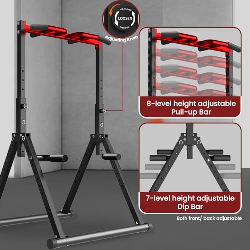 Power Tower Pull Up Dip Station Foldable Adjustable Home Gym Z306594