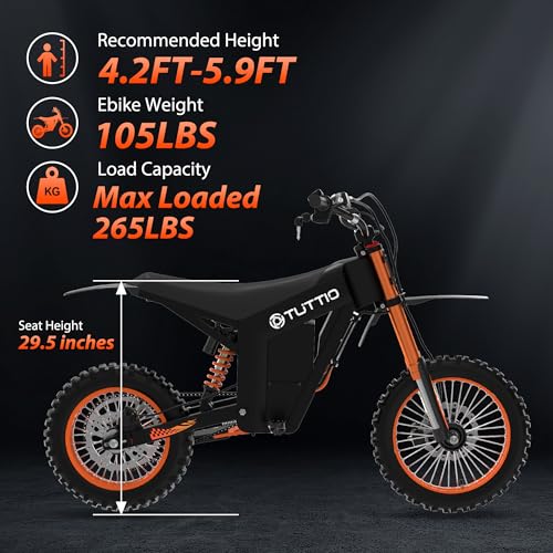 Soleil01 Electric Dirt Bike for Teens Adults, 14" Fat Tire 2000W 48V 21AH H353