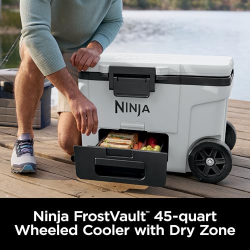 Ninja FrostVault 45QT Cooler with Wheels, Lakeshore Blue M1144