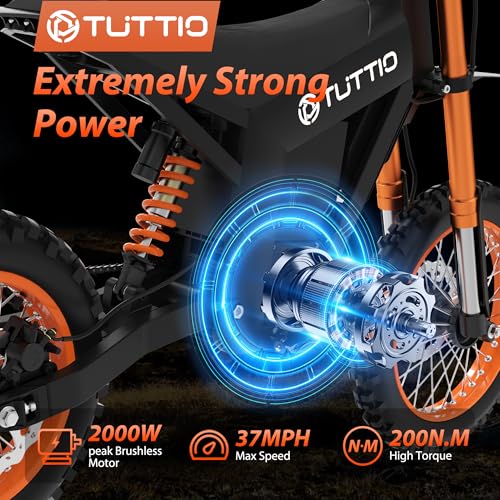 Electric Dirt Bike for Teens & Adults - 48V 21AH Fat Tire Off Road Mini E-Motocross B178
