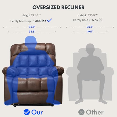 FLEXISPOT XL31 Power Lift Recliner Chair for Elderly, Electric Massage & Heat, PU Leather, Black C786106