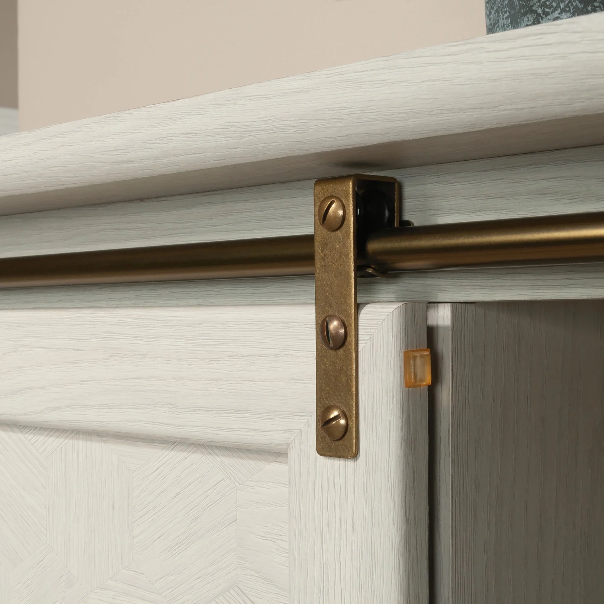 Sauder Coral Cape Engineered Wood Storage Cabinet in Glacier Oak H6845