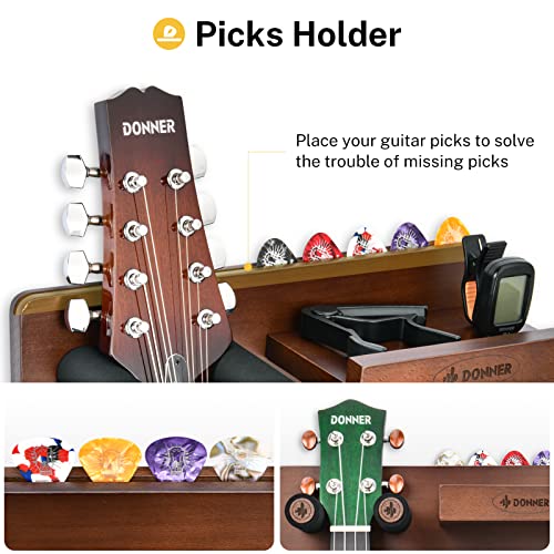 Donner Guitar Wall Mount Shelf with Pick Holder and 2 Hooks D648563