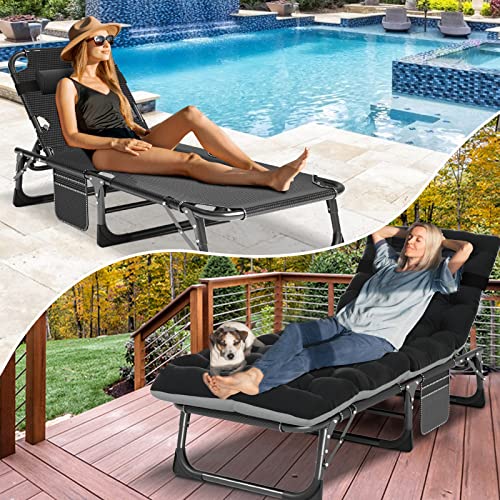 NAIZEA Folding Camping Cot for Adults, Adjustable Reclining Chair N72576