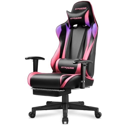 GTRACING Gaming Chair with Footrest, Blue R841