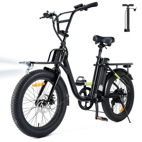isinwheel U1 Folding Electric Bike, 500W Motor, 20 mph, Black O499