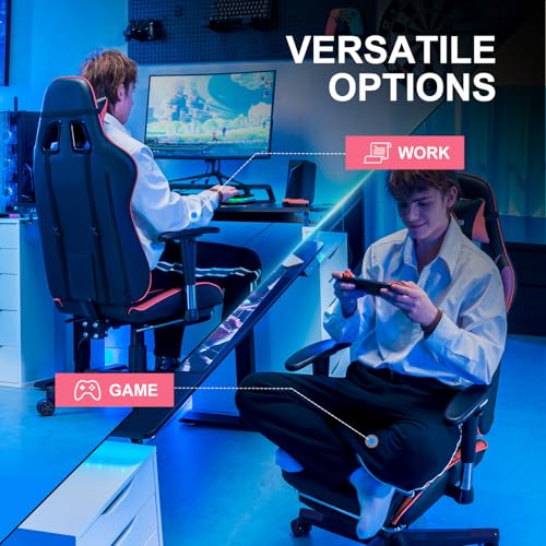 GTRACING Gaming Chair with Footrest, Blue R841
