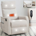 Massage Chair Recliner with Heat, Swivel Rocking, High Back Fabric Black V2333