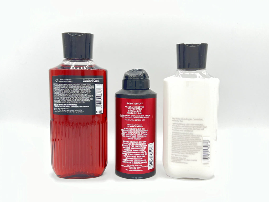Bath and Body Works Bourbon Men's 3-Piece Body Care Bundle X3456