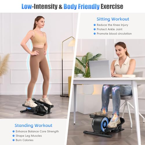 ANCHEER Under Desk Elliptical 2 in 1 Seated Standing Leg Exerciser for Home Office A71531