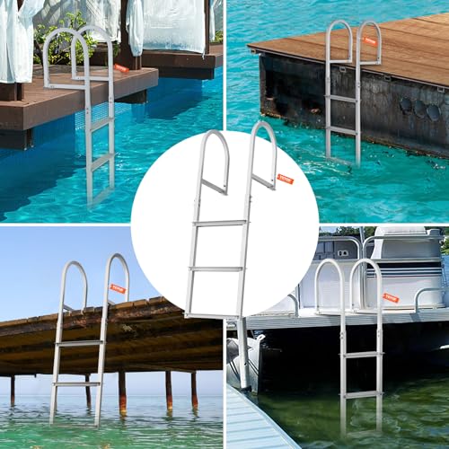 VEVOR Removable Dock Ladder 3/4/5 Steps, Aluminum, 350/500lbs Capacity T419635