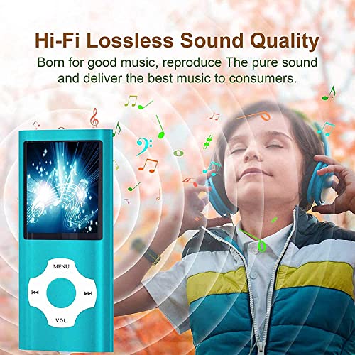 Hotechs MP3 Player with 32GB Memory, FM Radio, Voice Record (Blue) B931379