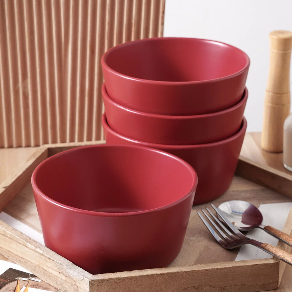 Stone Lain Michelle 32-Piece Dinnerware Set Stoneware Red O730