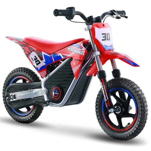 AIII Electric Dirt Bike for Kids 3-7, 12-Inch Off-Road Tires, Red X89100