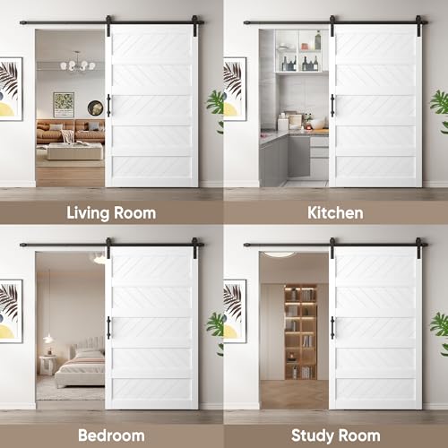JUBEST 36" x 84" Sliding Barn Door Kit with Hardware, Black R91690