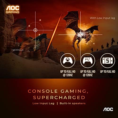 AOC 24G4 24" Gaming Monitor, Full HD IPS, 180Hz 1ms Y482158