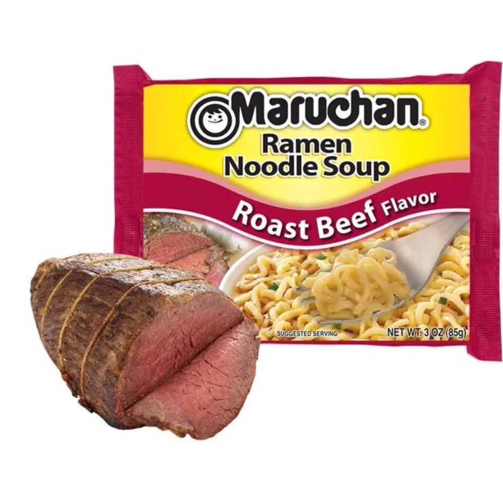 Maruchan Ramen Beef and Roast Beef Noodles Variety Pack, 3 oz, 24 Ct F363154