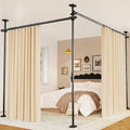 Goovilla Room Divider, Tension Curtain Rods No Drilling, Adjustable Freestanding Partition, Black I950707