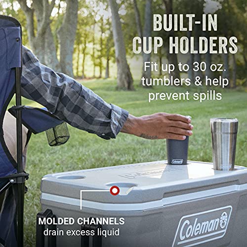 Coleman Classic Series Insulated Rolling Cooler, 65-Quart, Leak-Resistant F832