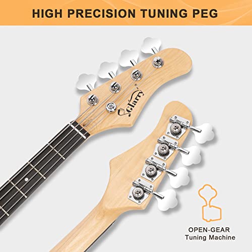 GLARRY Full Size Electric Bass Guitar Beginner Kit 4 String with Amp and Accessories S4156