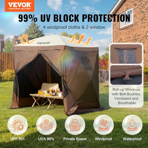 VEVOR Pop Up Gazebo Screen Tent 10x10ft with Mosquito Netting B21209