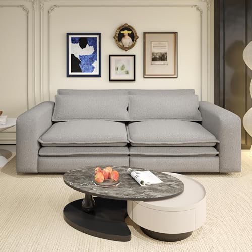 93" King Pull Out Sofa Bed with 2 Pillows, Blue Q21489
