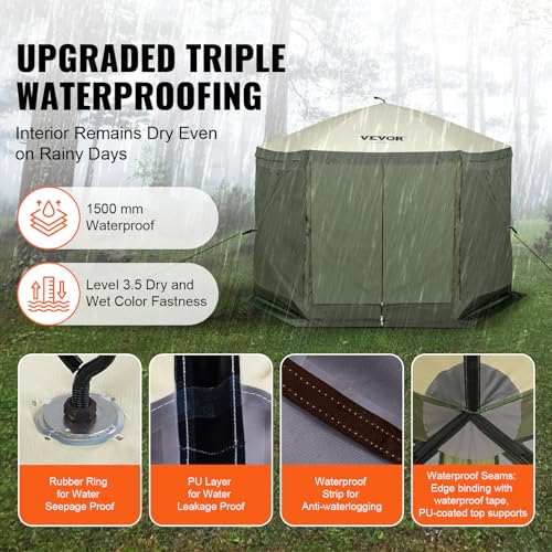 VEVOR Pop Up Gazebo Screen Tent 10x10ft with Mosquito Netting B21209