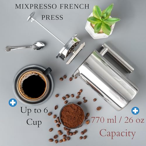 Mixpresso Stainless Steel French Press Coffee Maker 27 Oz T829384