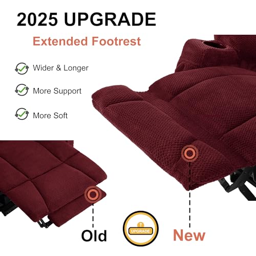 MCombo Zero Gravity Power Recliner Chair with Heat and Vibration Massage, USB & Type C Ports, Cup Holders, Fabric 8015 (Brown) Z599462