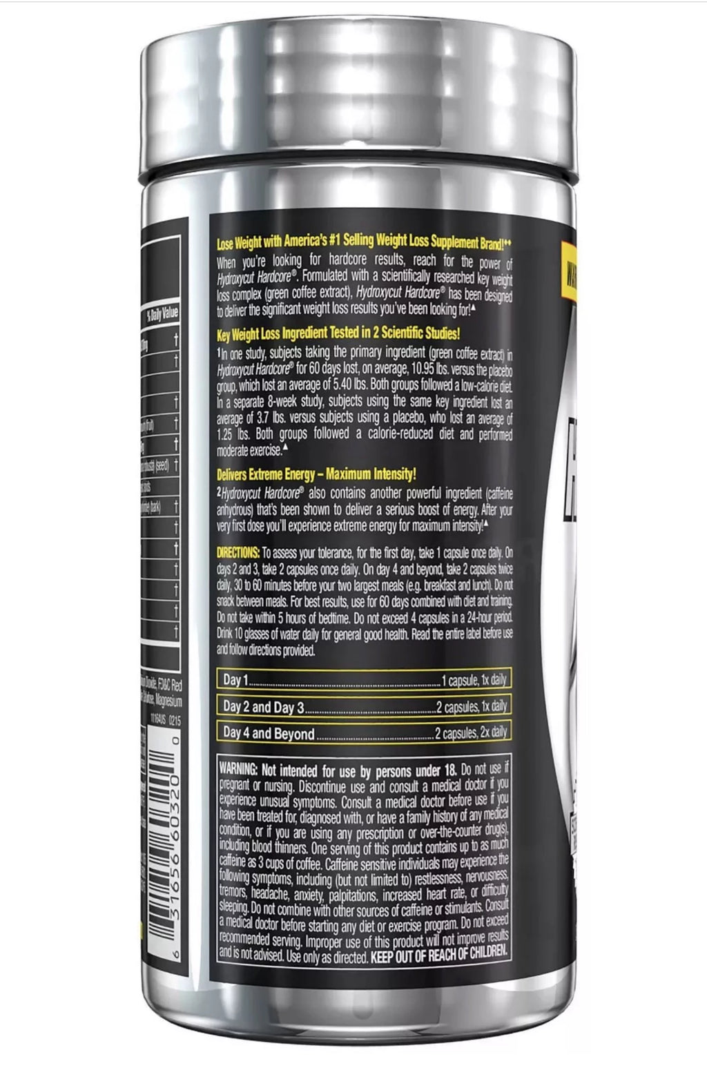 Hydroxycut Hardcore Weight Loss Supplement, 60 Count K7759