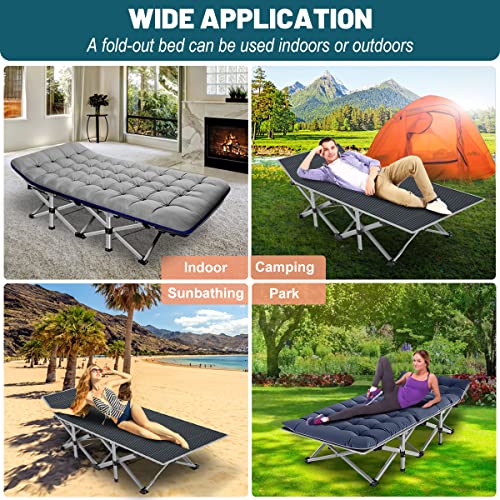 NAIZEA Folding Camping Cot for Adults, Adjustable Reclining Chair N72576