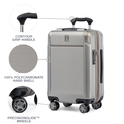 Travelpro Platinum Elite Hardside Expandable Carry-On Luggage, 8 Wheel Spinner, TSA Lock, 20-Inch X826544