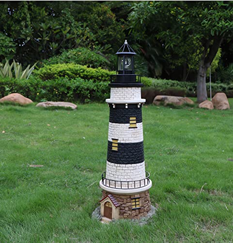 Solar Lighthouse Rotating Light IP65 Waterproof Outdoor Garden Lamp Red S6947