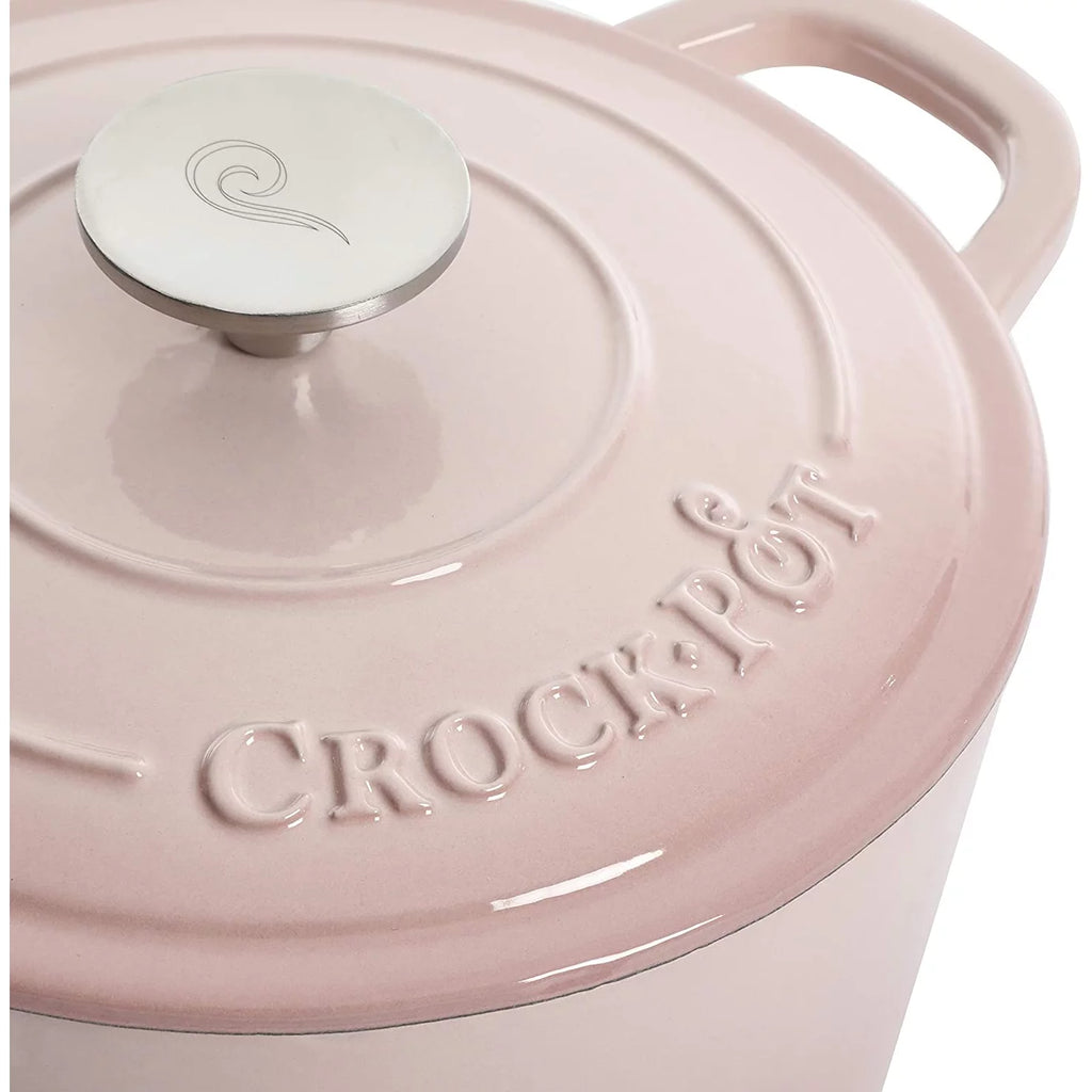 Crock-Pot 5 Quart Enamel Cast Iron Dutch Oven, Blush Pink N8244