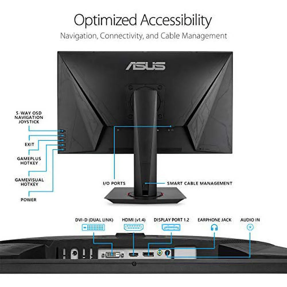 Asus VG278QR 27" Gaming Monitor, 1080P, 165Hz, G-SYNC Compatible K88374