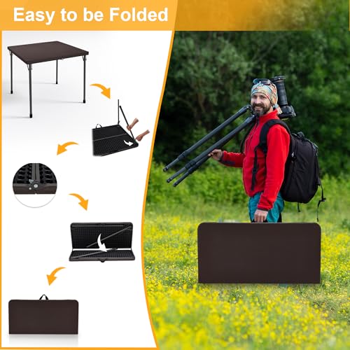 34" Folding Card Table with Carrying Handle for Camping, Picnic, Office, Party, White M761544