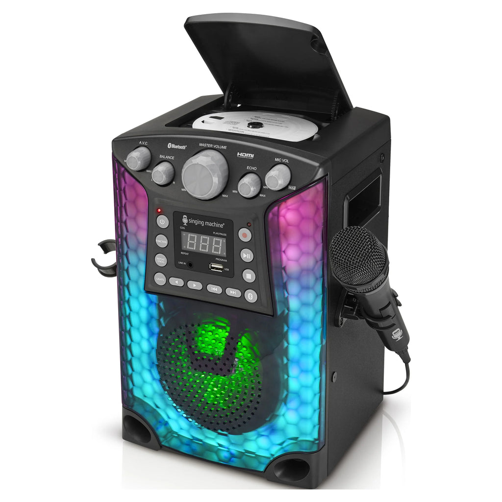 The Singing Machine SML633 Bluetooth Karaoke System with LED Lights, Black A216280