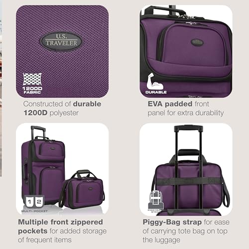 U.S. Traveler Rio Expandable Carry-on Luggage, Orange R95197