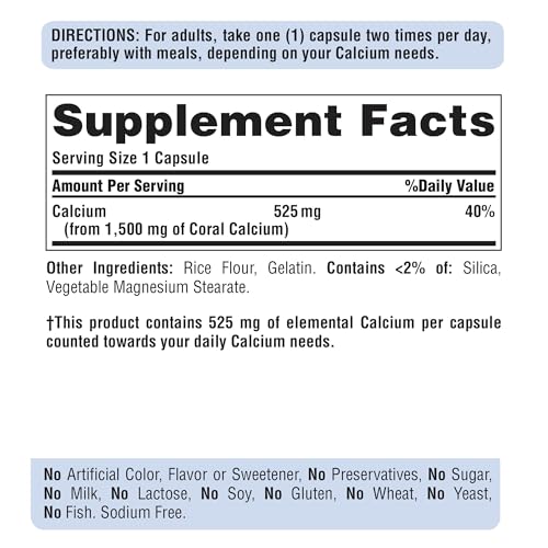 Puritan's Pride Absorbable Calcium 1500 mg with Vitamin D3, 120 Coated Caplets C6084