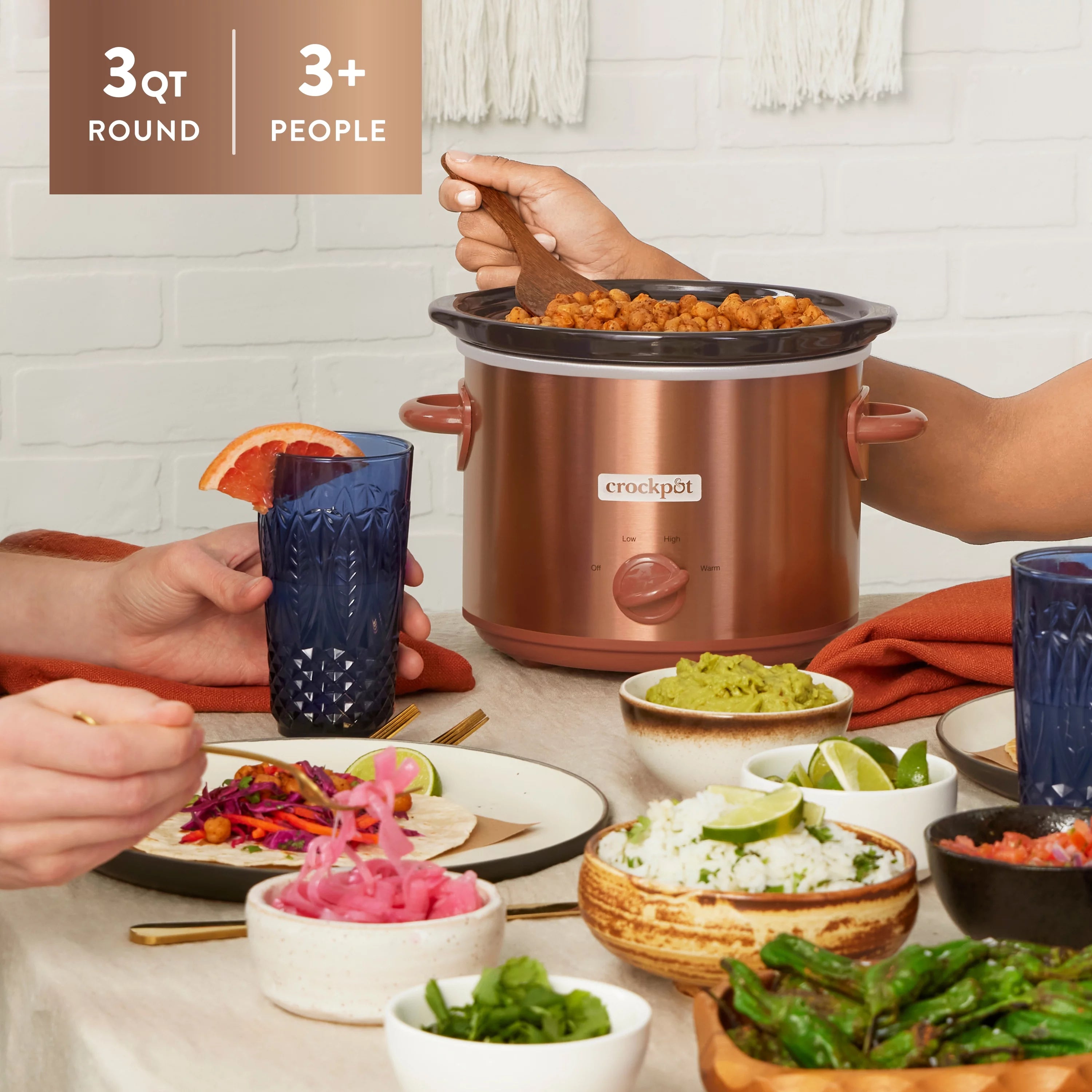 Crockpot Design Series 3-Quart Manual Slow Cooker, Copper M46686