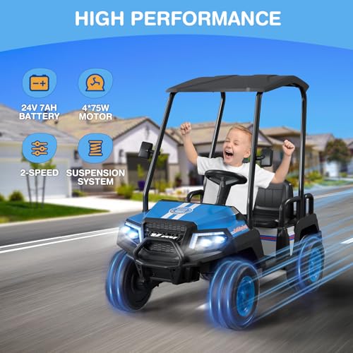 R9 24V Kids Golf Cart 4 Seats 4WD Electric Car with Remote Control L1939