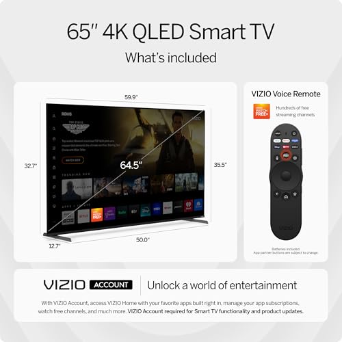 VIZIO 50-inch Quantum Pro 4K QLED Smart TV with Dolby Vision, 2023 Model I492