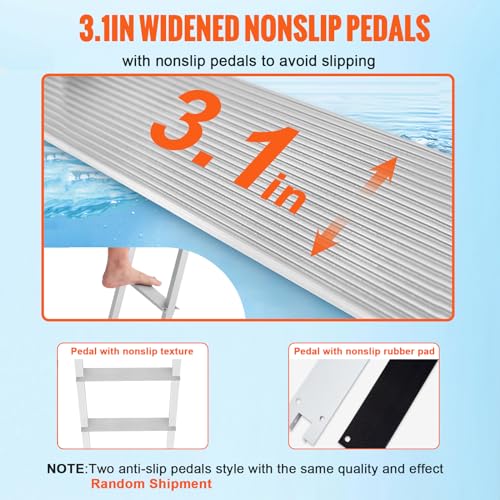 VEVOR Removable Dock Ladder 3/4/5 Steps, Aluminum, 350/500lbs Capacity T419635