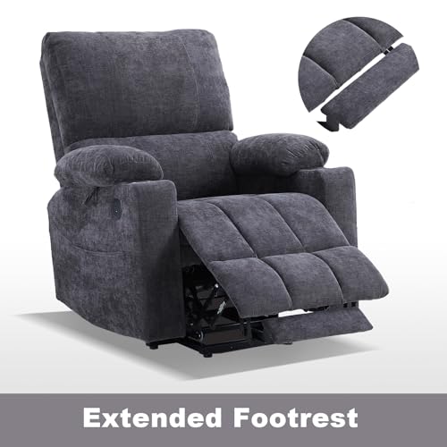 Power Lift Recliner Chair with Heat and Massage for Elderly, Coffee J9646