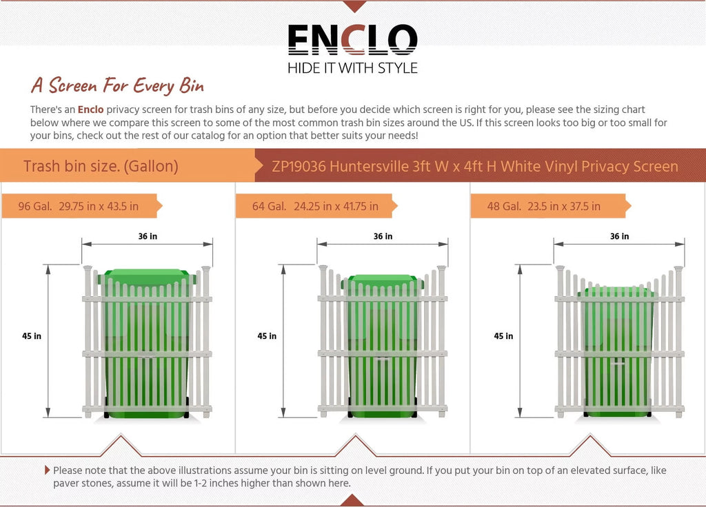 Enclo Huntersville Outdoor Privacy Screen Enclosure for Garbage Bins and Air Conditioners (48in x 36in) T698