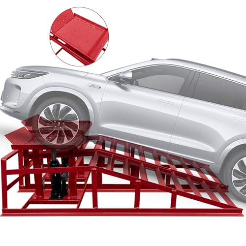 Hydraulic Car Ramps 2 Pcs 11000lbs with Support Jack J180