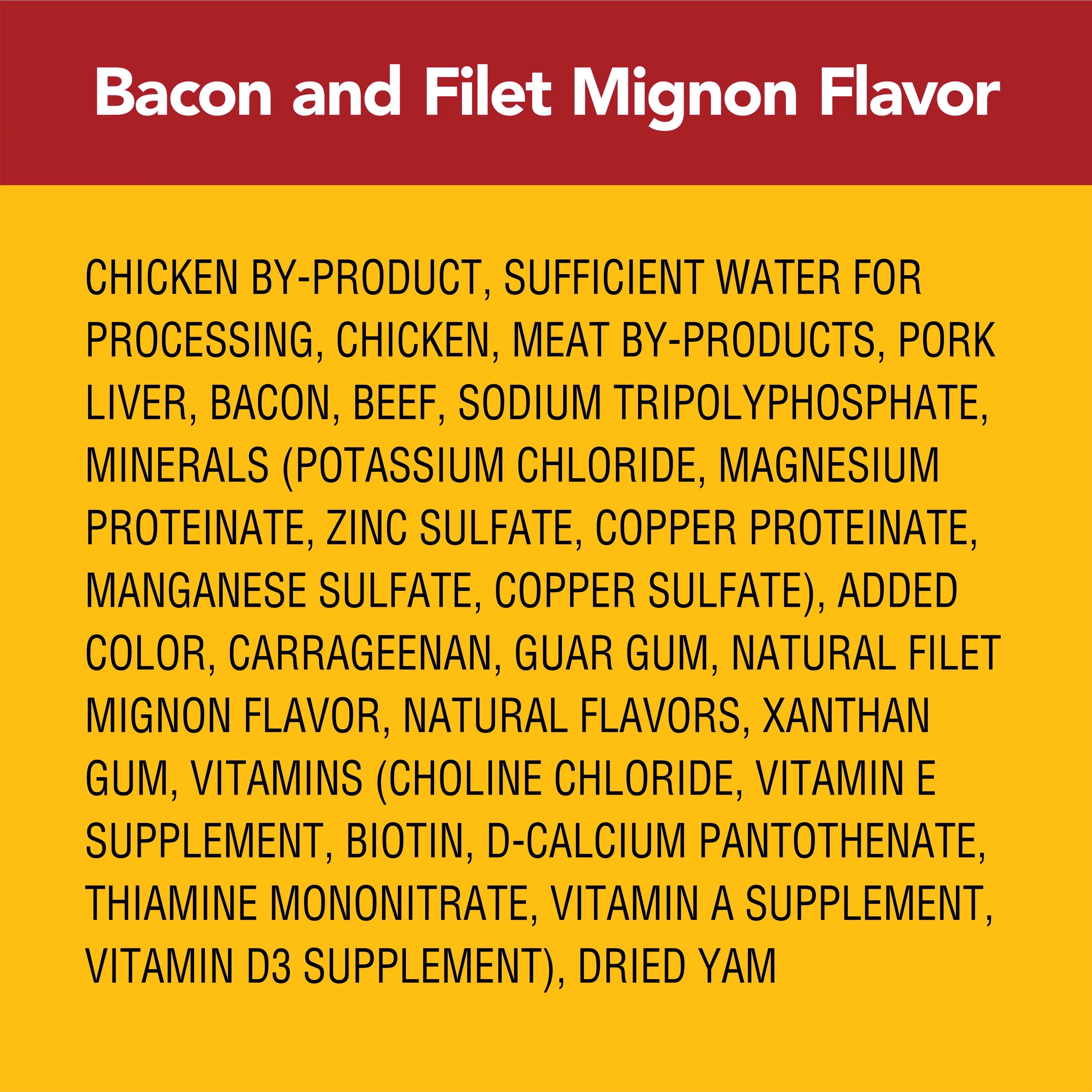 PEDIGREE CHOPPED GROUND DINNER Adult Soft Wet Dog Food, Bacon and Filet Mignon Flavor, 3.5 oz A8144