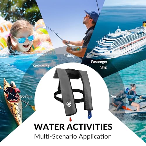 Automatic Inflatable Life Jackets for Adults PFD Low Profile 330lbs U45655