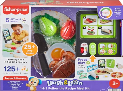 Fisher-Price Laugh & Learn Preschool Kitchen Playset 30-Piece Pretend Cooking Toy A635040
